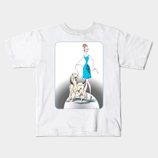 AFGHAN HOUND with female Kids T-Shirt